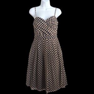 Aidan Mattox Black/white Polka Dot Babydoll Y2k Dress Silk 6